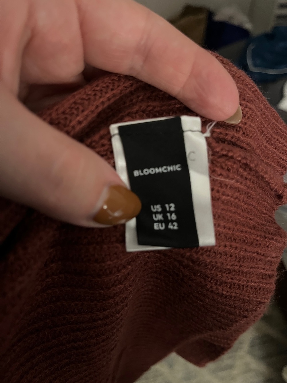 BloomChic Open-Front Rust Cardigan - Picture 5 of 5